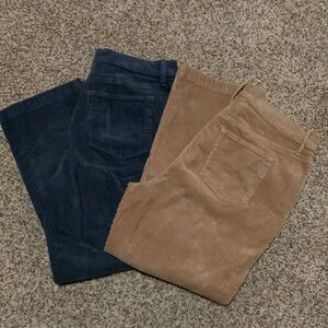 LOFT 2 pair The Straight High Rise Corduroy pants